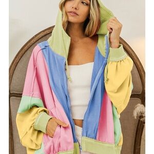 BiBi Colorful Patchwork Hoodie